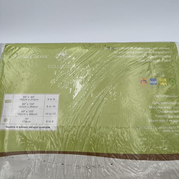 Lintex Linens Floral Classic Ivory Embroidered Tablecloth 60X120 Rectangle NEW - Picture 10 of 13